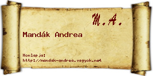 Mandák Andrea névjegykártya